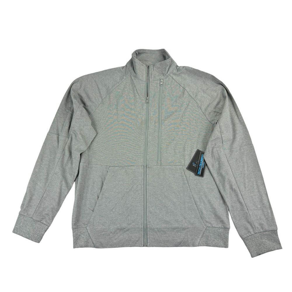 Blue Ice Mens Full-Zip Rayon Blend Track Jacket Light Gray L